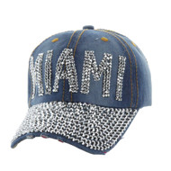 Top Headwear Studded Miami Light Denim Baseball Cap