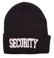 Cuffed Embroidered Security Text Style Beanie