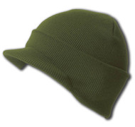 NEW CUFF DARK OLIVE GREEN Beanie Visor Skull Cap HAT