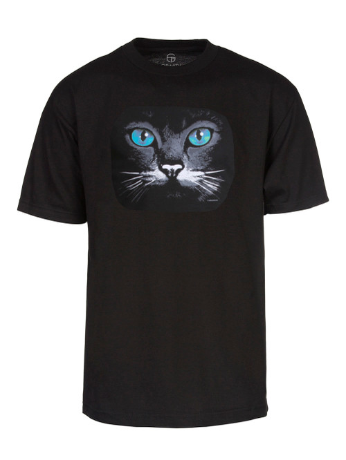 Men's Black Cat Short-Sleeve Black T-Shirt