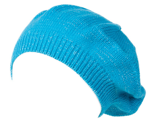 Womens Cable Knit Glitter Sheen Beret (2 PACK), Turquoise