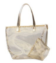 Transparent Polyester Tote Bag w/ Cosmetics Bag