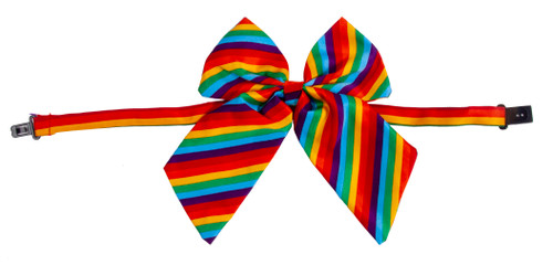 Rainbow Stripe Long Bow Necktie