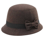 Top Headwear Wool Plaid Cloche Hat