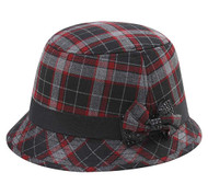 Top Headwear Plaid Wool Cloche Hat