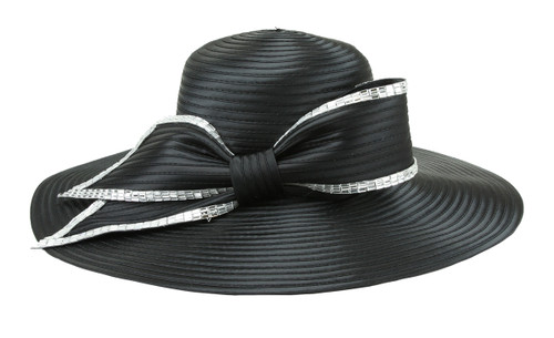 ChicHeadwear Elegant Side Bow Stone Trim Braid Hat