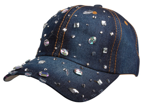 Top Headwear Cluttered Stone Denim Baseball Cap