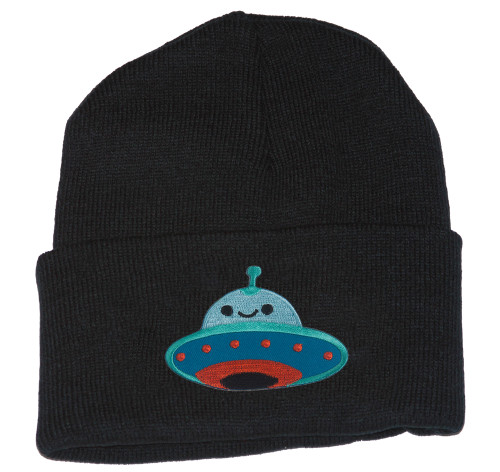 Gravity Threads UFO Smile Face Patch Cuffed Beanie