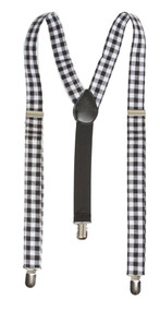 Plaid 3 Clip Stretchable Suspenders 2 pack