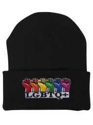 Gravity Trading LGBTQ+ Rainbow Fists Pride Patch Cuffed Beanie
