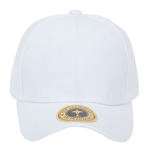 Plain Baseball Adjustment Closure Hat Cap - White
