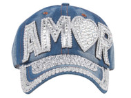 Top Headwear Studded Amor Denim Baseball Cap