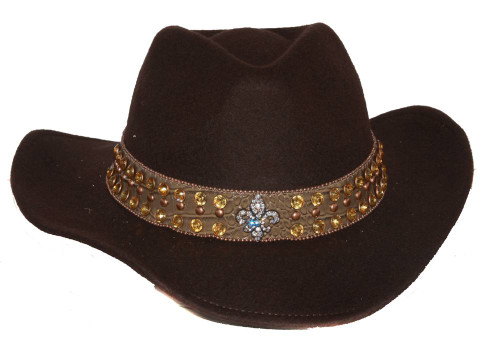 Peter Grimm's Floyd Wool Feel Safari Cowboy Hat, Brown