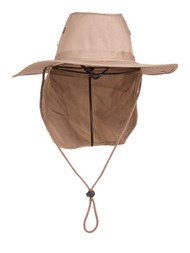 Top Headwear Safari Explorer Bucket Hat With Flap Neck Cover - Beige