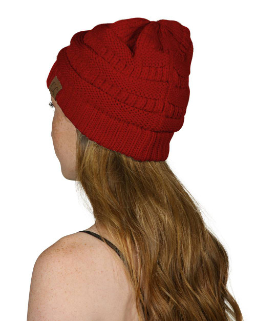 C.C Women's Thick Knit Beanie,  Red