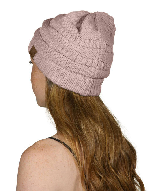 Slouch Knit Beanie Cap Hat, Indie Pink