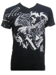 Konflic NWT Men's Fierce Eagle Emblem Graphic MMA Muscle V-Neck T-shirt