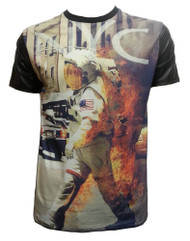Konflic Burning Astronaut NYC Muscle T-Shirt - Black