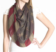 Long American Flag Square Scarf (2 PACK), Olive