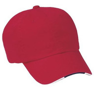 Sandwich Bill Cap with Striped Closure, Color: Red/Cl Navy/Wh, Size: One Size