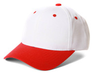Top Headwear Baseball Cap Hat- White/ Red