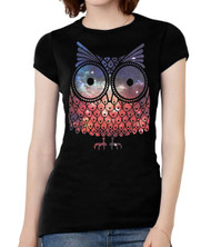 Womens Short-Sleeve Galaxy Owl T-Shirt