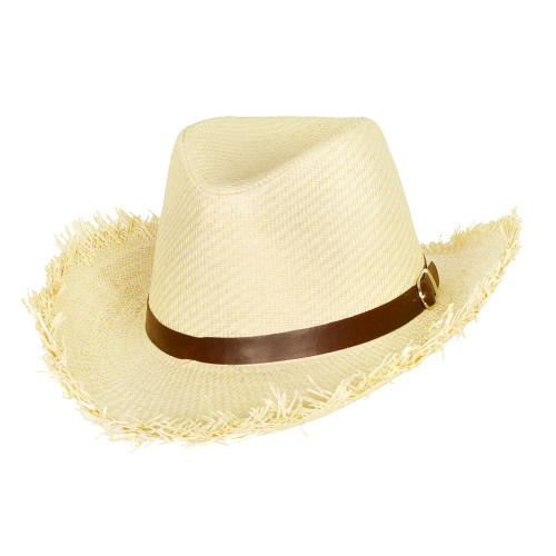 Top Headwear Frayed Edge Paper Braid Cowboy Hat