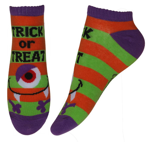 Candy Corn Trick Or Treat Cyclops Ankle Socks