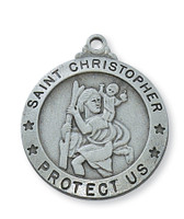 (D575CH) PEWTER ST CHRISTOPHER MEDAL