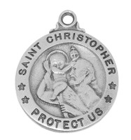 (D600CH) PEWTER ST CHRISTOPHER MEDAL