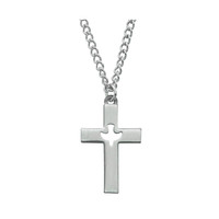 (D618) PEWTER CROSS WITH 24" ENDLESS