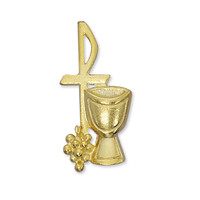 (H98) GOLD COMMUNION PIN, CARDED