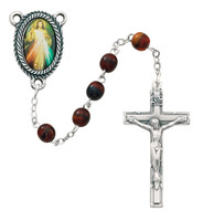 (363R) 6MM RED DIVINE MERCY ROSARY