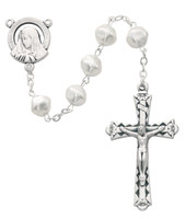 (441R) 8MM PEARL ROSARY