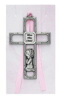 (PW13-P) PEWTER GIRL CROSS CARDED