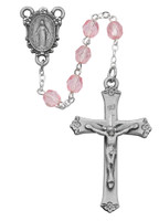 (R102ASF) 6MM PINK GLASS ROSARY