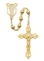 (R144HF) 6MM GOLD PLATE METAL ROSARY
