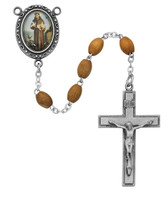 (R195DF) OLIVE WOOD ST. FRANCIS ROSARY