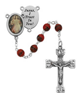 (R254DF) RED DIVINE MERCY ROSARY