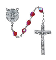 (R262SF) 6MM RED HOLY SPIRIT ROSARY