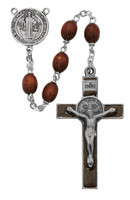 (R390DF) 7MM BROWN ST BENEDICT ROSARY