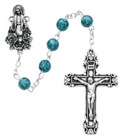 (P232R) BLUE MIRACULOUS ROSARY BOXED