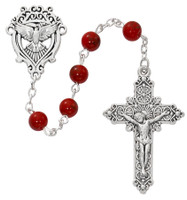 (P270R) 6MM RED MARBLE H.S. ROSARY
