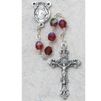 (875-RUG) 6MM  RUBY/JULY ROSARY