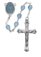 (864DF) 7MM BLUE GLASS ROSARY