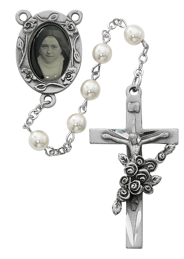 Pearl like St Therese Rosary Boxed Pearl like St Therese Rosary Boxed
