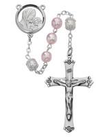 (592LF) SS 7MM PINK PEARL ROSARY