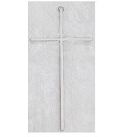 (71-18) 10" PLAIN SILVER CROSS WITH