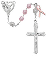 (R758F) 7MM PINK PEARL CANCER ROSARY