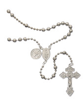 (P415R) SILVER PLATED ST. BEND ROSARY